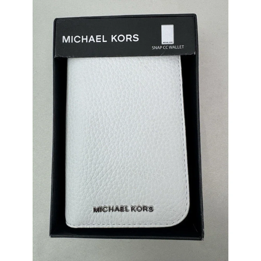 Michael Kors Hudson Pebbled Leather Snap Card Case Wallet